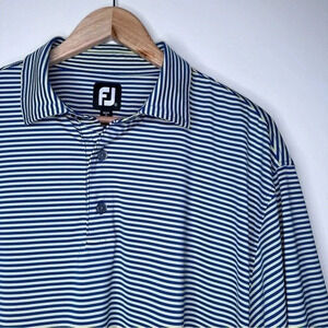 FJ FootJoy Mens Stripe Polo Shirt Size XL